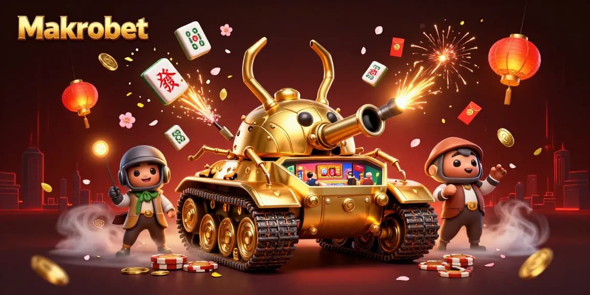 Engage in exciting gaming at Makrobet's vibrant miniature casino in a unique 3D illustration.