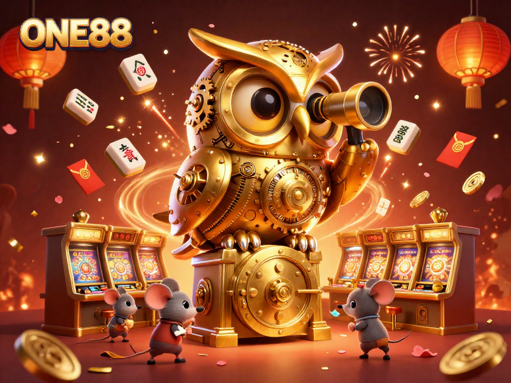 Chat with the golden owl at ONE88 while enjoying festive casino slots and games