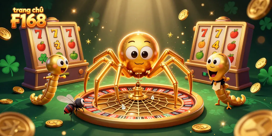 Engage with thrilling gameplay at trang chủ F168 featuring vibrant slot reels and a dynamic roulette scene.
