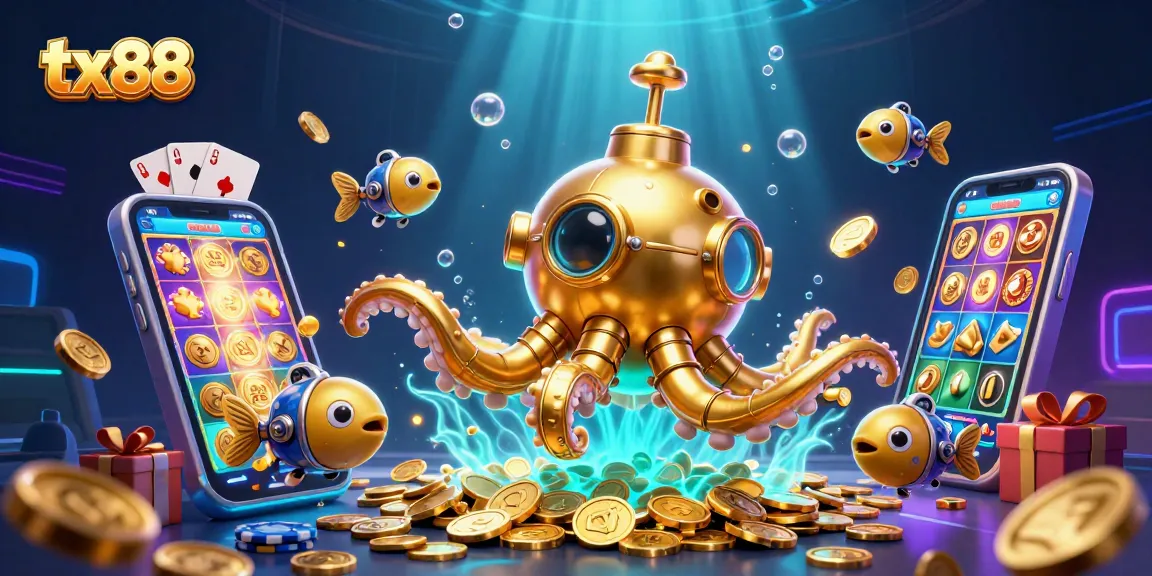 Play exciting slots and win big with tx88’s vibrant underwater casino scene filled with treasures.