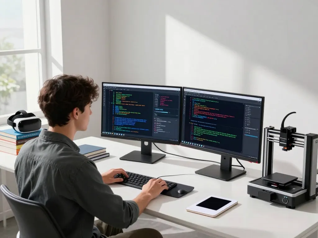 Engaging workspace scene with Spicy AI tools and tech gadgets showcasing innovative data analysis.