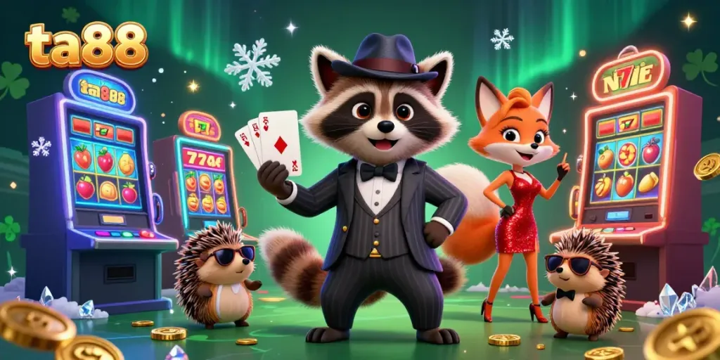 Experience thrilling gameplay at ta88 casino featuring vibrant slot machines and charming characters.