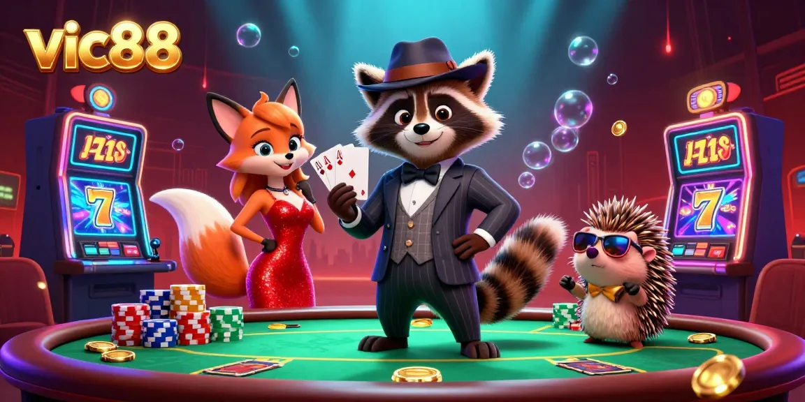 Experience thrilling gaming action at vic88 with charming characters and vibrant slot elements.