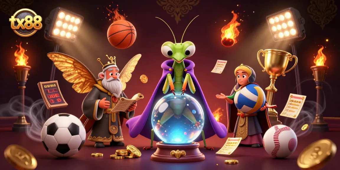Experience thrilling wins with tx88 in this vibrant casino illustration filled with dynamic action.