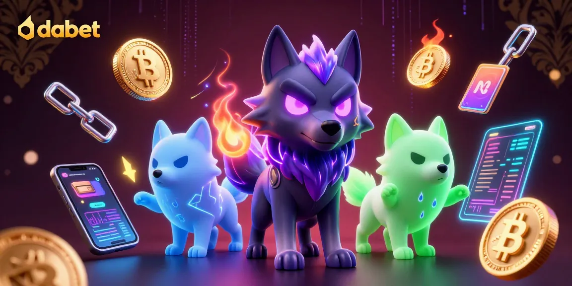 Experience the thrill of dabet with a dynamic illustration of a ghostly wolf pack in a crypto casino.
