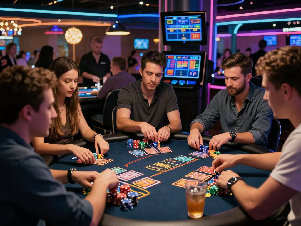 Group enjoying the du88 gaming experience in a lively casino atmosphere.