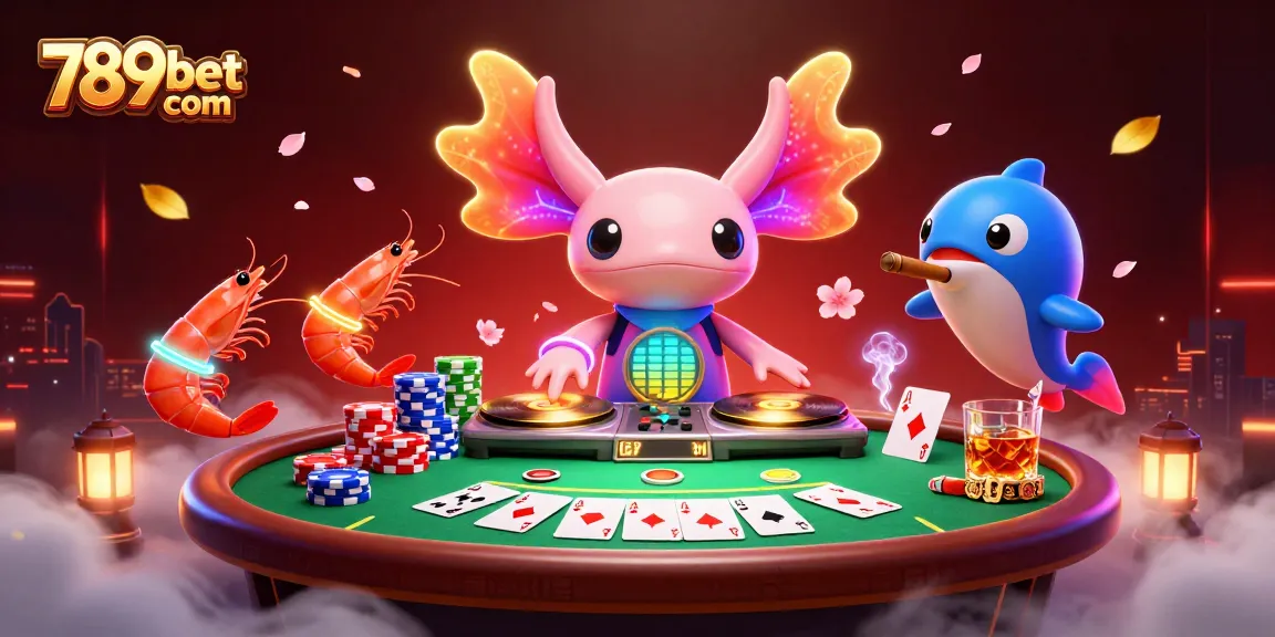 Experience vibrant gaming fun at 789bet com with a thrilling DJ axolotl and casino elements.