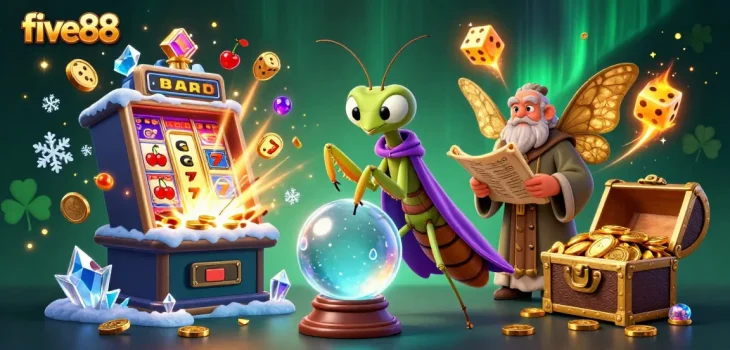 Experience winning moments with five88 in a vibrant, magical casino scene filled with fortune.